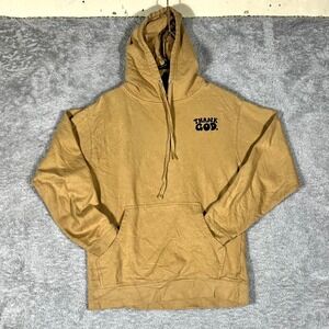 Thank God God Has A Plan Hoodie Mens Brown Long Sleeve Slightly Oversized Sporty